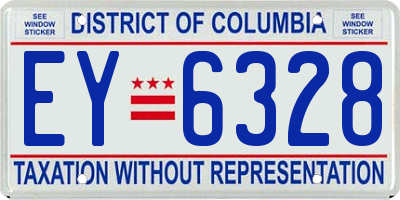 DC license plate EY6328