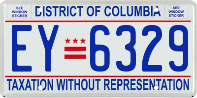 DC license plate EY6329