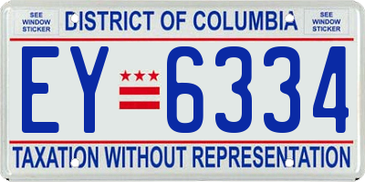 DC license plate EY6334