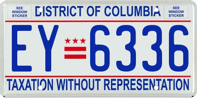 DC license plate EY6336