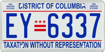 DC license plate EY6337