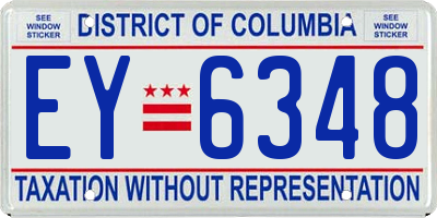 DC license plate EY6348