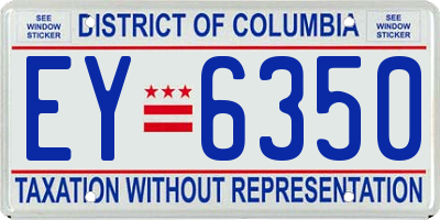 DC license plate EY6350