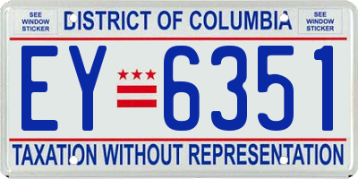 DC license plate EY6351