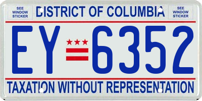 DC license plate EY6352