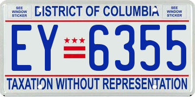 DC license plate EY6355