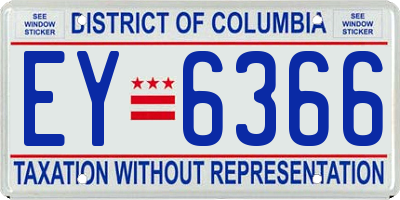 DC license plate EY6366