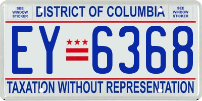 DC license plate EY6368