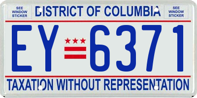 DC license plate EY6371