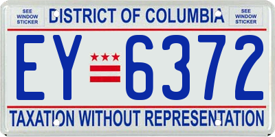 DC license plate EY6372