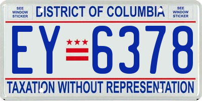 DC license plate EY6378