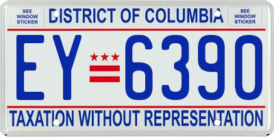 DC license plate EY6390