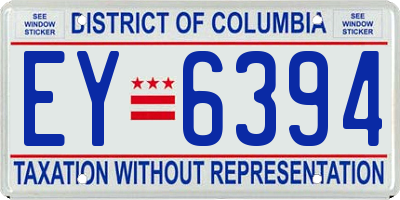 DC license plate EY6394