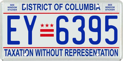 DC license plate EY6395