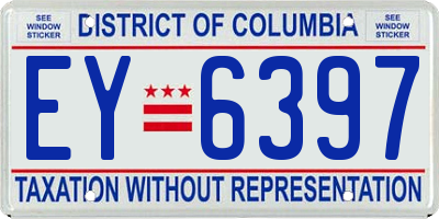 DC license plate EY6397