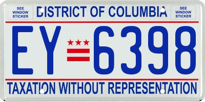 DC license plate EY6398