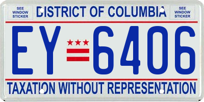 DC license plate EY6406