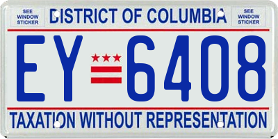 DC license plate EY6408