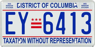 DC license plate EY6413