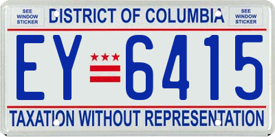 DC license plate EY6415