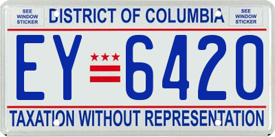 DC license plate EY6420