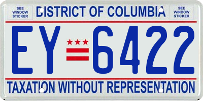 DC license plate EY6422