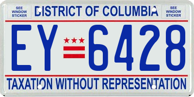 DC license plate EY6428