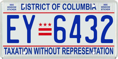 DC license plate EY6432