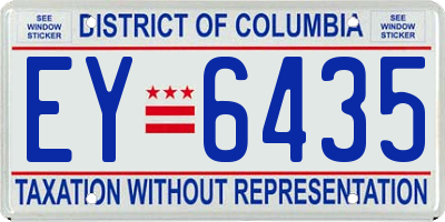 DC license plate EY6435