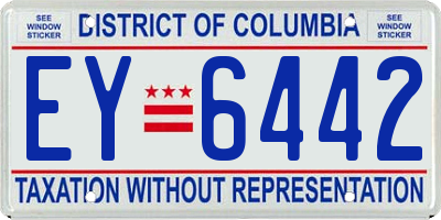 DC license plate EY6442