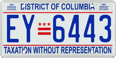 DC license plate EY6443