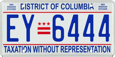 DC license plate EY6444