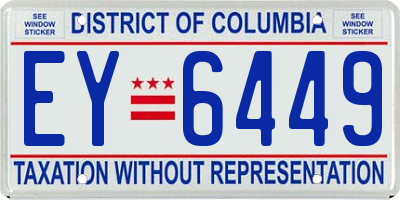 DC license plate EY6449