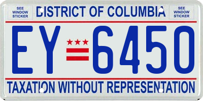 DC license plate EY6450