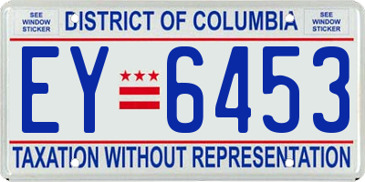 DC license plate EY6453