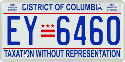 DC license plate EY6460