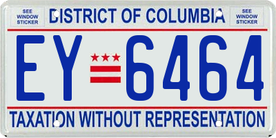 DC license plate EY6464