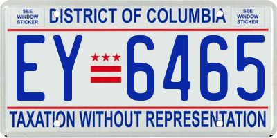 DC license plate EY6465