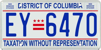 DC license plate EY6470