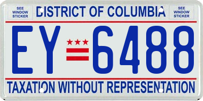 DC license plate EY6488