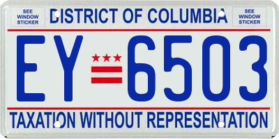 DC license plate EY6503