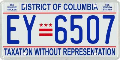 DC license plate EY6507