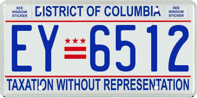 DC license plate EY6512