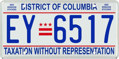 DC license plate EY6517