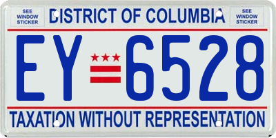 DC license plate EY6528