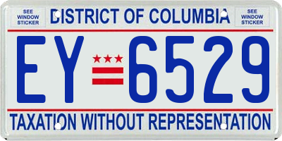 DC license plate EY6529