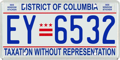 DC license plate EY6532
