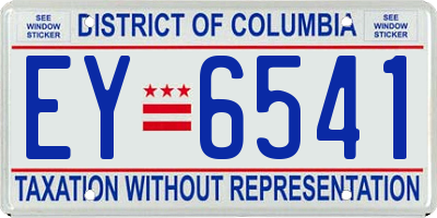 DC license plate EY6541