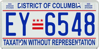 DC license plate EY6548