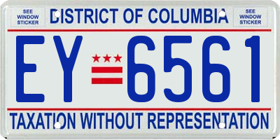 DC license plate EY6561